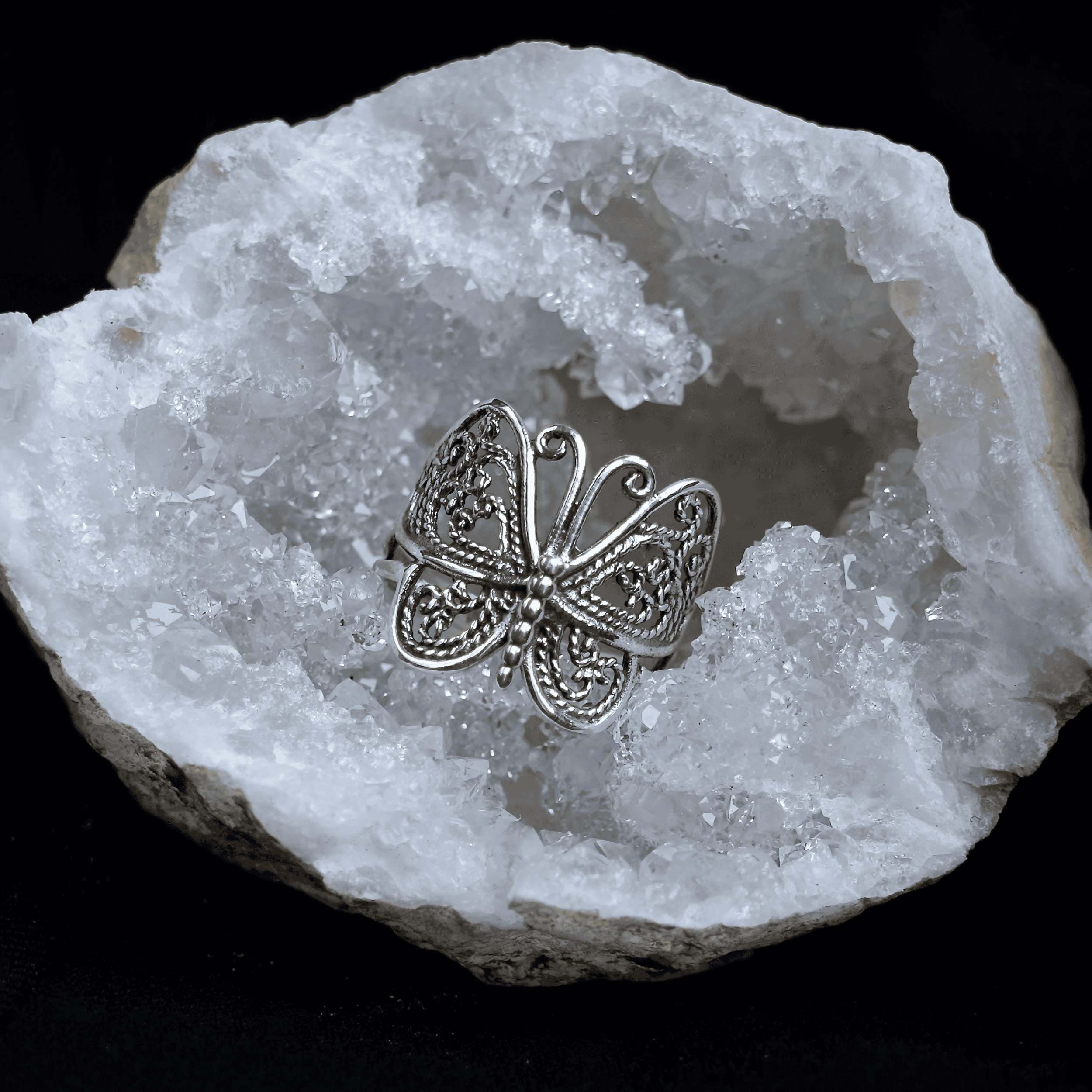 Ryfka - ring met filigrain vlinder - Juwelen uit de natuur